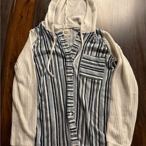 Buckle Blue and White Striped Button Down Shirt